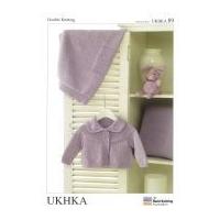 UKHKA Baby Cardigan, Blanket, & Cushion Knitting Pattern No 89 DK