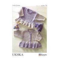 ukhka baby sweater cardigan knitting pattern no 74 dk