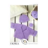 ukhka baby wrap cardigan hat knitting pattern no 70 dk