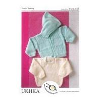 UKHKA Baby Hooded Cardigan & Sweater Knitting Pattern No 67 DK