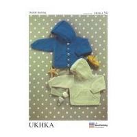 UKHKA Baby Hooded Jacket & Sweater Knitting Pattern No 54 DK