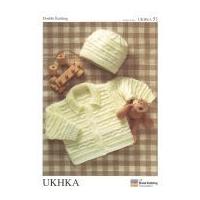 UKHKA Baby Jacket & Hat Knitting Pattern No 51 DK