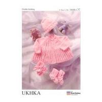 UKHKA Baby Coat, Bonnet, Bootees, & Mittens Knitting Pattern No 37 DK