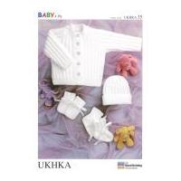 UKHKA Baby Jacket, Hat, Mitts & Bootees Knitting Pattern No 35 4 Ply
