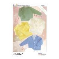 UKHKA Baby Sweaters & Cardigans Knitting Pattern No 3 DK, 4 Ply