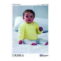 UKHKA Baby Sweater Knitting Pattern No 124 DK