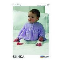 UKHKA Baby Cardigan Knitting Pattern No 123 DK