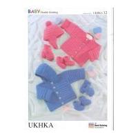 ukhka baby cardigan jacket hat booties knitting pattern no 12 dk