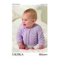 UKHKA Baby Cardigan Knitting Pattern No 111 DK