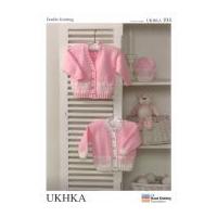 UKHKA Baby Cardigans & Hat Knitting Pattern No 104 DK
