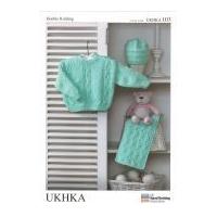 UKHKA Baby Sweater, Hat & Scarf Knitting Pattern No 103 DK