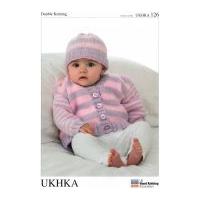 UKHKA Baby Cardigans & Hat Knitting Pattern No 126 DK
