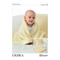 UKHKA Baby Blankets & Cushion Knitting Pattern No 128 DK