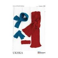 UKHKA Ladies Scarves, Gloves & Headband Knitting Pattern No 148 Aran, DK