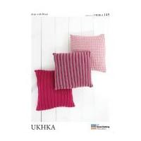 UKHKA Home Cushion Covers Knitting Pattern No 145 Aran