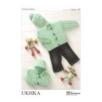 UKHKA Baby Jackets & Hat Knitting Pattern No 81 DK