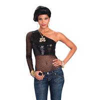 uk 10 14 black ladies mesh top