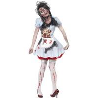 Uk 12-14 Blue Ladies Horror Zombie Country Girl Costume