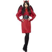 Uk 12-14 Red Ladies Economy Devil Costume