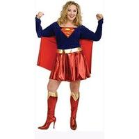 Uk 14 - 16 Adult\'s Super Girl Costume