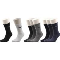 Uk 9-11 Black Pack Of 3 Puma Short Crew Socks