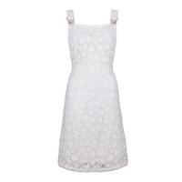 Ukulele Romy 3D White Floral Dungaree Dress