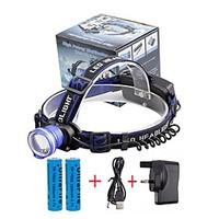 U\'King ZQ-X837BL#1-UK CREE XML T6 Zoomable 180 Rotate 3Modes Headlamp Bike Light Kits with Rear Safety LED