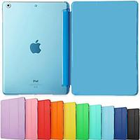 Ultra Slim Tri-Fold PU Leather with Crystal Hard Back Smart Stand Case Cover for iPad Air