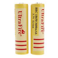 UltraFire BRC 18650 3.7V Li-ion Rechargeable Battery for Flashlight (2-Pack, Yellow, 3600mAh)
