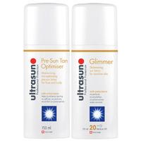 Ultrasun Pre-Sun Tan Optimiser 150ml & Glimmer SPF20 150ml Duo