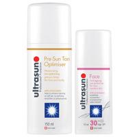 Ultrasun Pre-Sun Tan Optimiser 150ml & Anti Ageing SPF30 Face 50ml Duo