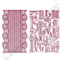 Ultimate Crafts Magnolia Lane Set of 2 Embossing Folders - Typography and Magnolia Lace 373183