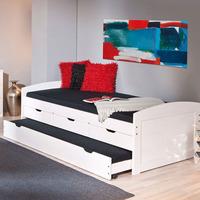 ulli day bed with 3 drawers and pull out under bed in white