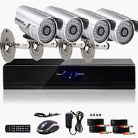 Ultra Low Price 4CH CCTV DVR Kit (4 Outdoor Waterproof 800TVL Color Cameras)