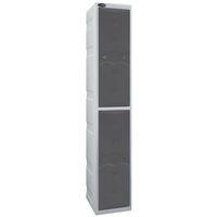 ULTRABOX PLASTIC LOCKER 2 DOOR WITH WATER PROOF CAM LOCK AND 2 KEYS STANDARD DUTY LIGHT GREY BODY