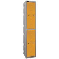 ULTRABOX PLASTIC LOCKER 2 DOOR WITH WATER PROOF CAM LOCK AND 2 KEYS STANDARD DUTY LIGHT GREY BODY