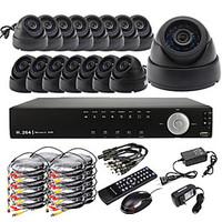 Ultra DIY 16CH D1 Real Time H.264 CCTV DVR Kit (16pcs 420TVL Night Vision CMOS Dome Cameras)