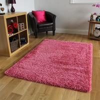 Ultra Soft Non Shed Pink Barbie Shag Pile Rug - Ontario 110 cm x 160 cm (3ft7\