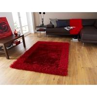 Ultra Soft Colour Fast Quality Red Shaggy Rug - Santa Clara 150cm x 230cm (4\'11\
