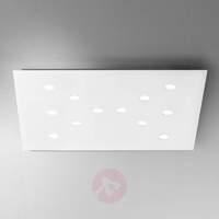 Ultra-flat LED ceiling light Slim, 12-bulb, white