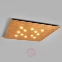 Ultra-flat LED ceiling light Slim 12-bulb gld-leaf