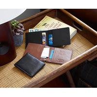 ultra slim rfid protection wallet black leather