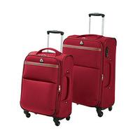 Ultra Lightweight Wheeled Suitcases, set of 2, Claret, Polyester/Aluminium