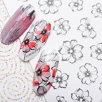 Ultrathin Ink Painting Flower 3D Nail Stickers