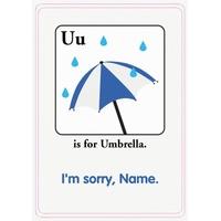 Umbrella | Alphabet Card | AZ1021