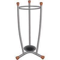 Umbrella Stand with Removable Drip Tray Metal Finish Wood Trim 15 Umbrellas
