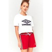 Umbro White Cropped Logo T-Shirt, WHITE