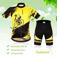 Unisex Breathable Comfortable Short Sleeve Padded Shorts Cycling Clothing Set Riding Sportswear