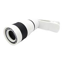 Universal 8X Telephoto Lens with Clip for Cellphone -White