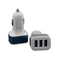 Universal 3 Port USB Car Charger Adapter for iPhone/iPad and Others (Assorted Colors)